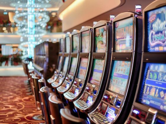 Line-up of Slot Machines in a Casino