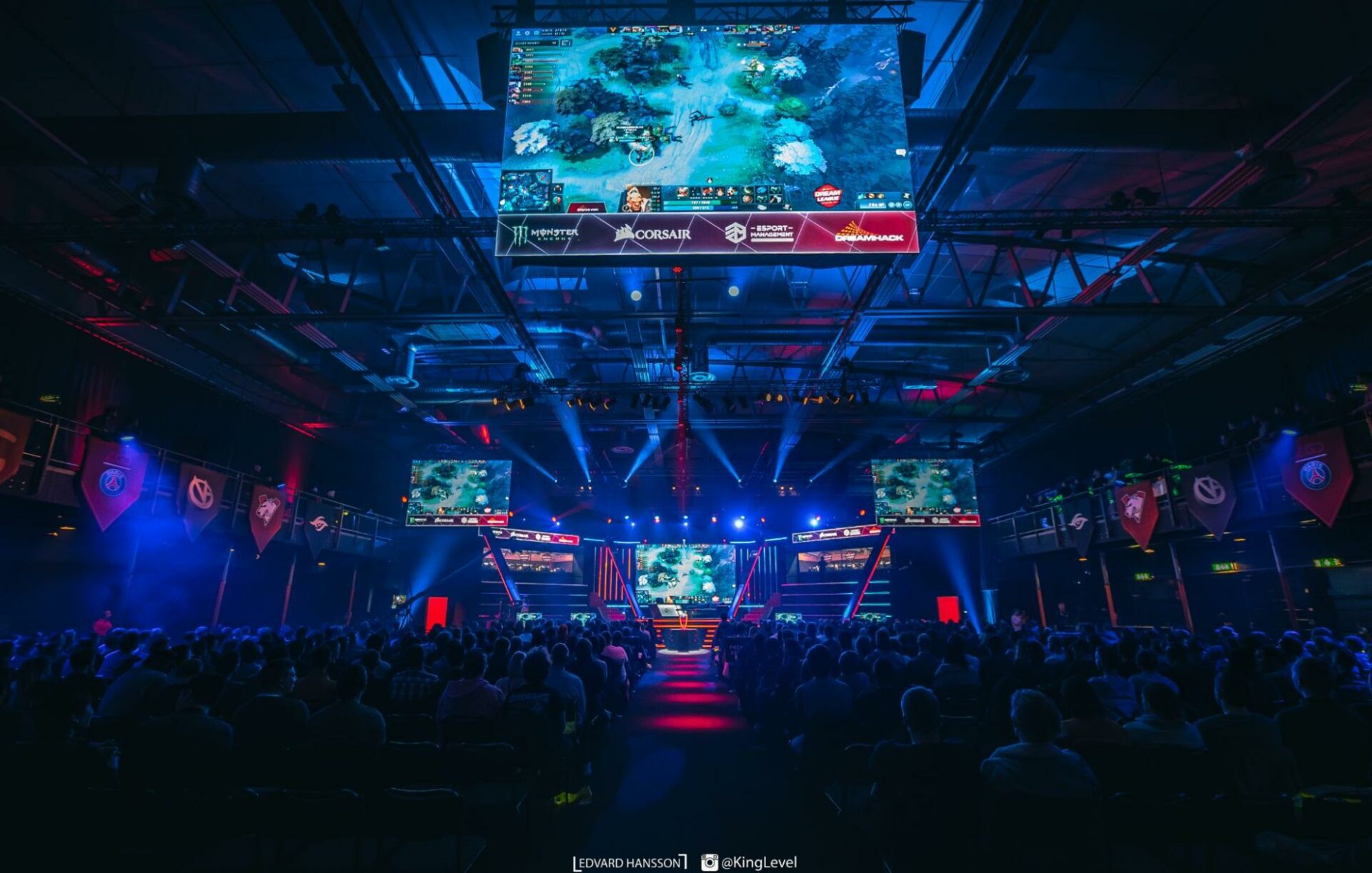 Wide View of DOTA 2 Tournament Production