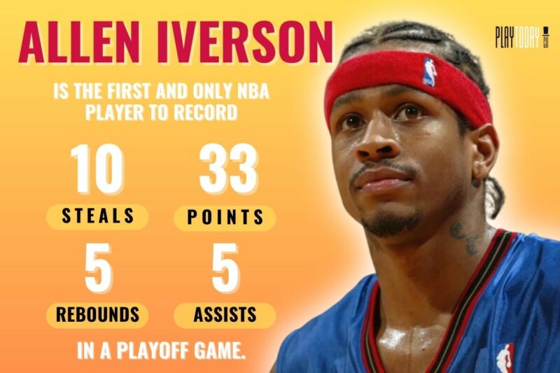 Iverson’s Career 10 Steals in a Playoff game