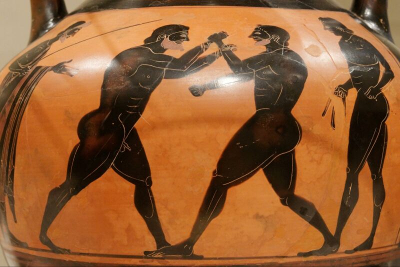 Greek Boxers Painted in Amphora