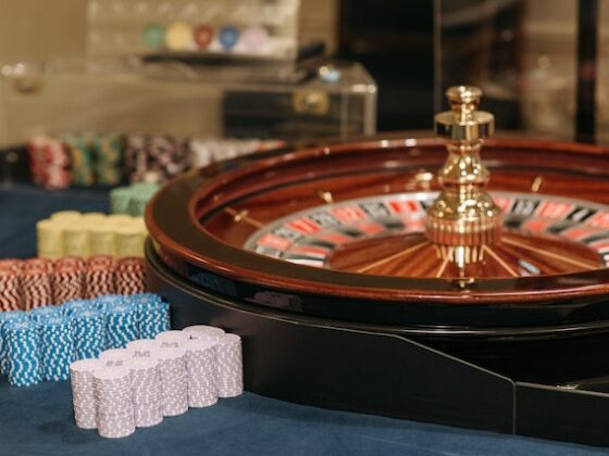 Roulette Wheel and Casino Chips