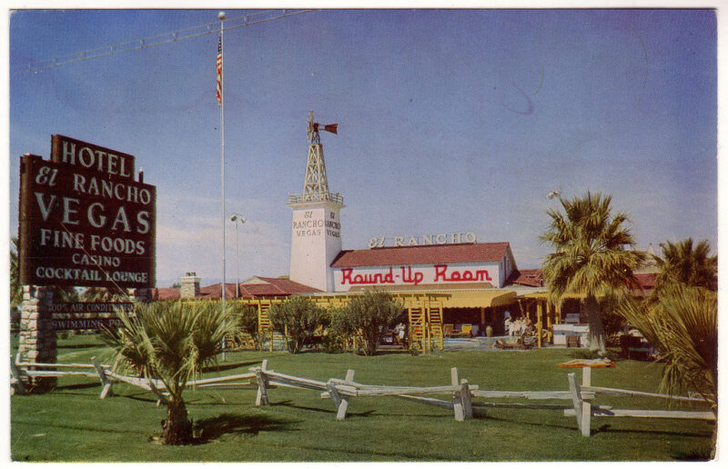 1950s Hotel El Rancho Vegas Post Card