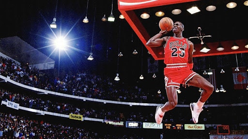 Michael Jordan playing basketball