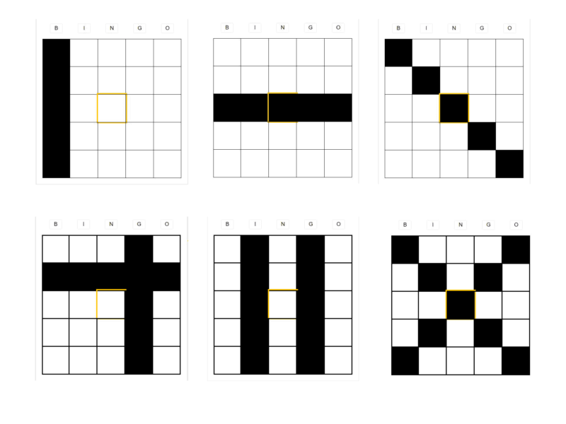 Common Bingo Patterns 