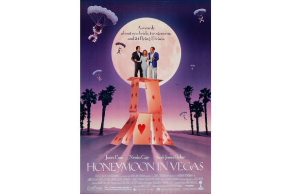 Movie poster of the ‘90s movie, “Honeymoon in Vegas.”