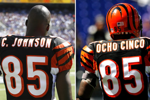 Chad’s jersey name changed to Ocho Cinco from C. Johnson
