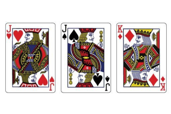 Трите кралски карти, показващи само едно око