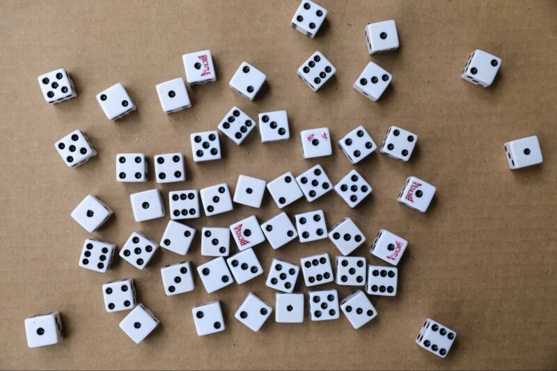 Top View of Several Dice