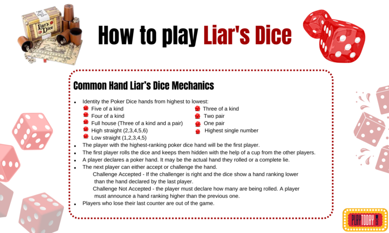 Single Hand Liar’s Dice Mechanics