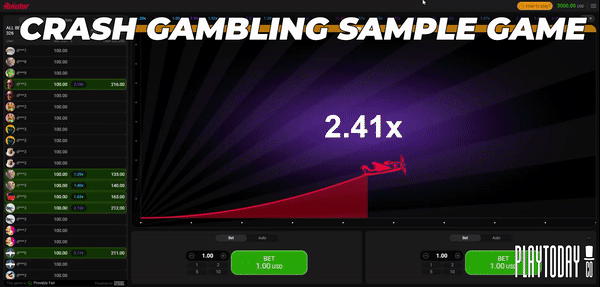 Crash Gambling Game Sample GIF