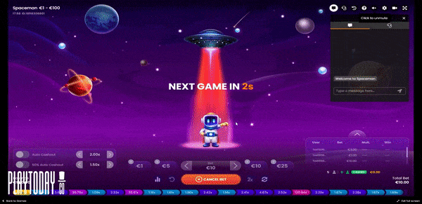 Space-Themed Crash Gambling GIF Example