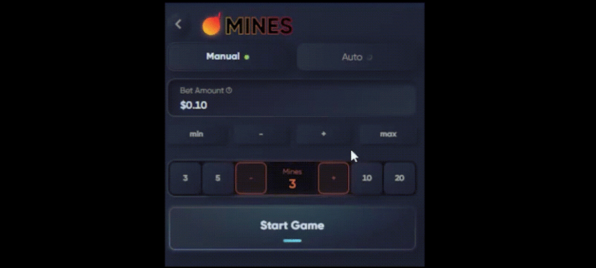Bet Amount Setting Crypto Mines