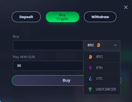 Jackbit Available Cryptocurrencies