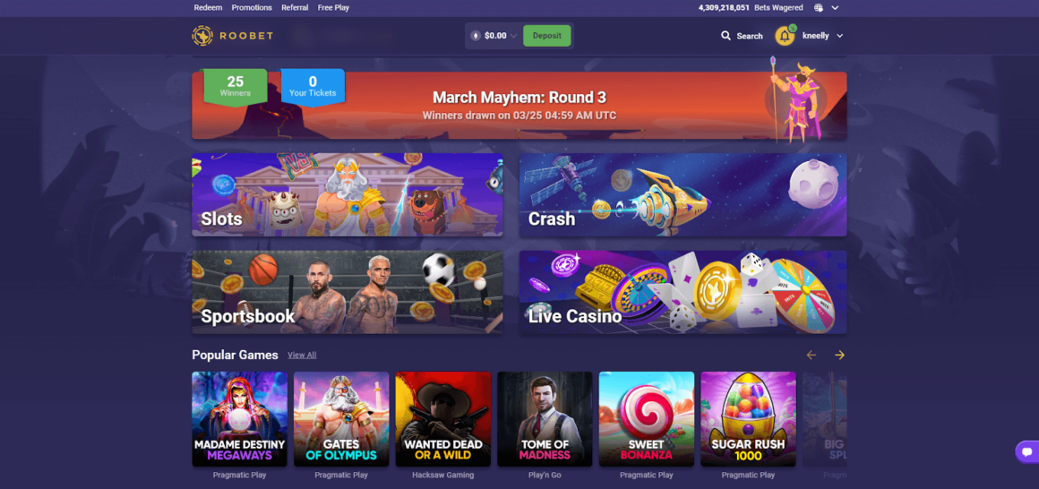Roobet Casino Landing Page
