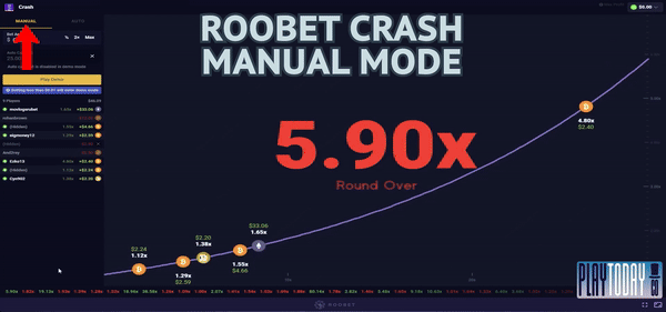 Roobet Crash Manual Mode