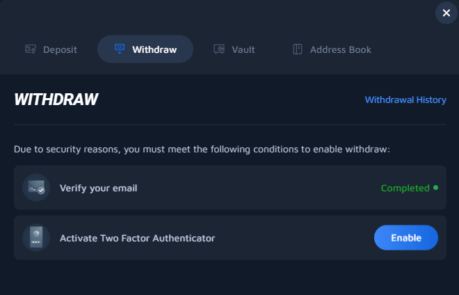 Wolf.bet Withdraw Requirements