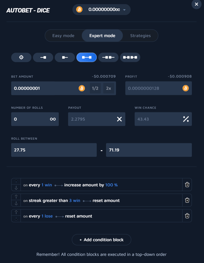 Wolf.bet Autobet Expert Mode