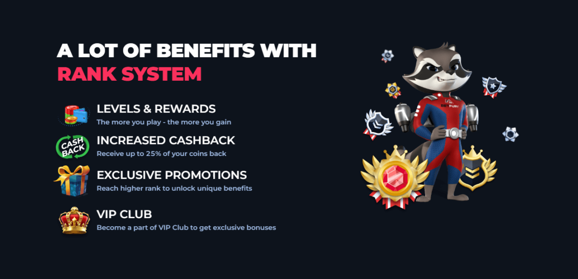BetFury Rank System Benefits Banner