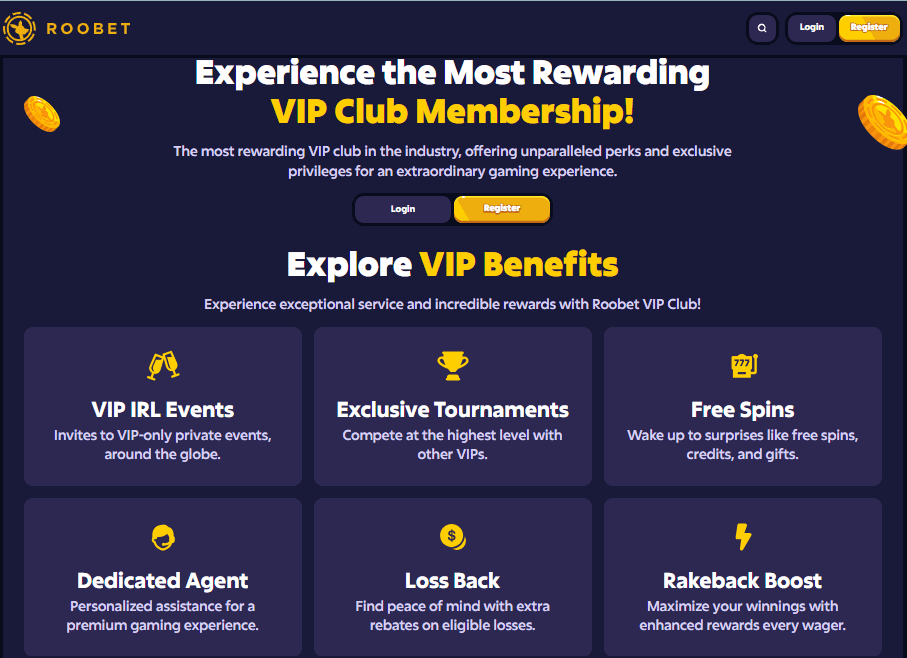 Roobet VIP Club membership perks